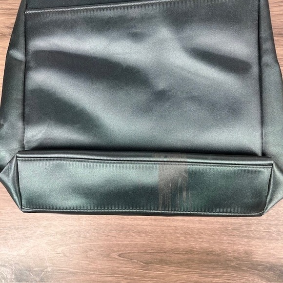 Nine West Tote Bag Silver Green Satiny Fabric Metal Link Shoulder Bag Purse - Picture 13 of 13